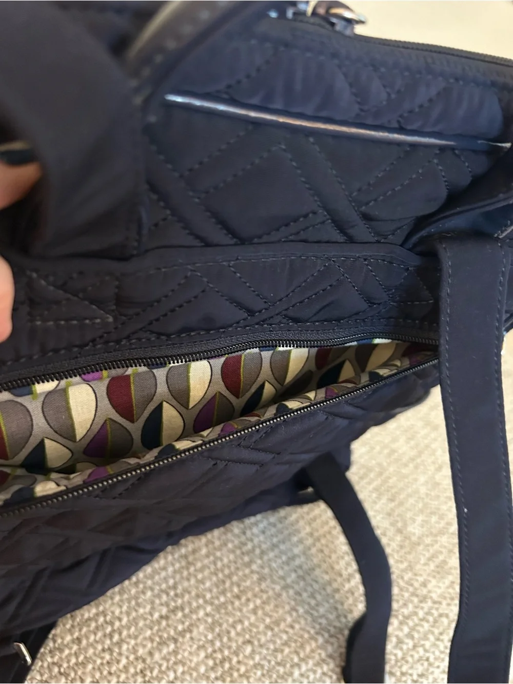 Vera Bradley Classic Navy Blue Quilted Commuter Backpack